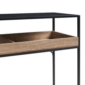 Consoletafel Belana 110x40x80 cm zwart en eikenkleurig [en.casa]
