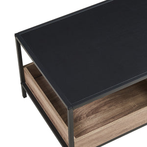 Table basse Belana 100 x 48 x 39 cm noir effet chêne [en.casa]
