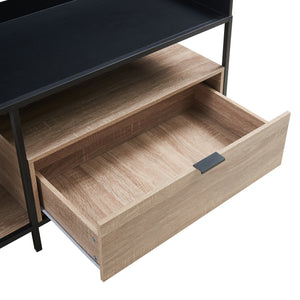Meuble TV Belana 120 x 40 x 54 cm noir / effet effet chêne [en.casa] 