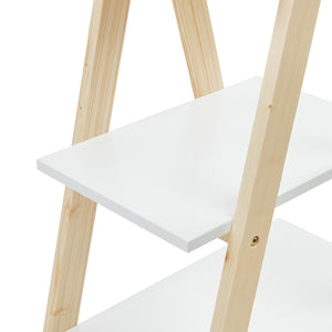 Kinderboekenkast Vanlilu 145x65x32 cm naturel en wit [en.casa]