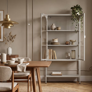 Vitrinekast Klippestad 160x80x35 cm camel [en.casa] 