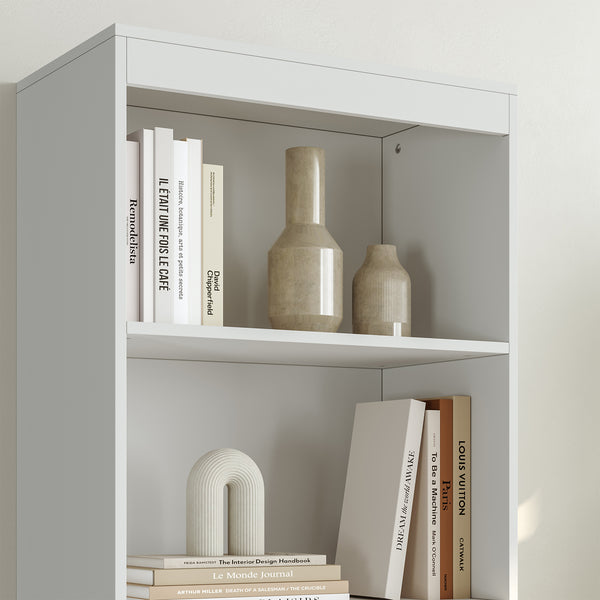 Boekenkast Les met 3 lades en open vakken 180x60x35 cm wit [en.casa]
