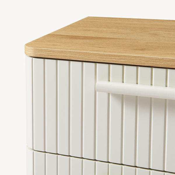 Table de chevet Ferrersp 50 x 40 x 40 cm effet chêne / couleur sable [en.casa] 