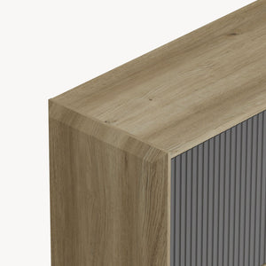 Buffet Trömi 75 x 120 x 30 cm effet chêne gris [en.casa]