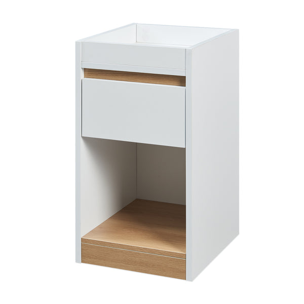 Table de chevet Lure 55 x 30 x 35 cm blanc effet chêne [en.casa]