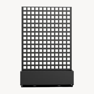 Cloison Toma avec bac à fleurs sur roulettes acier 190 x 82 x 38 cm noir casa.pro 