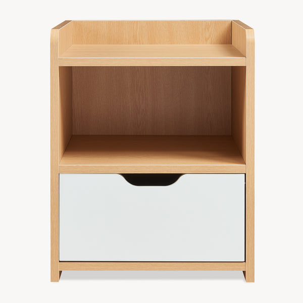 Table de chevet Bordkak 45 x 36 x 34 cm effet chêne blanc [en.casa]