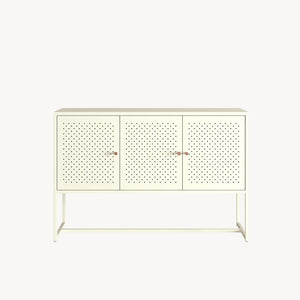 Commode Viitasaari 120 x 40 x 80 cm acier blanc crème [en.casa]