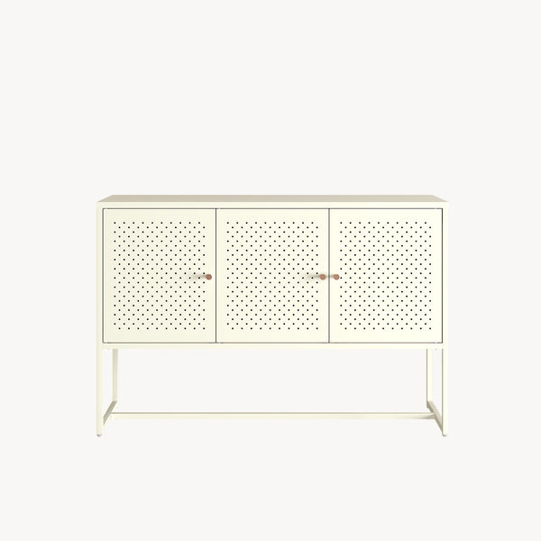 Commode Viitasaari 120 x 40 x 80 cm acier blanc crème [en.casa]