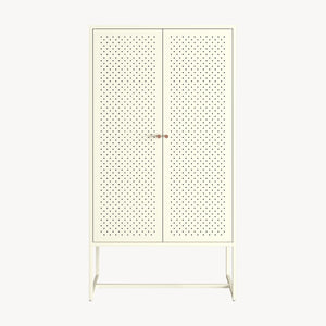 Armoire multifonctionnelle Viitasaari 150 x 80 x 40 cm acier blanc crème [en.casa]