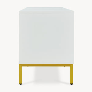 Tv-meubel Reyri 120x39x52 cm wit en goudkleurig [en.casa]