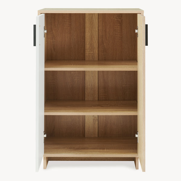 Opbergkast Kenta 60x35x90 cm sonoma eiken en wit [en.casa]