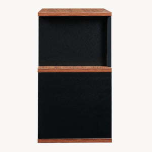 Bijzettafel 'Trond' met 2 open vakken 50 x 33 x 29 cm Zwart/walnootlook