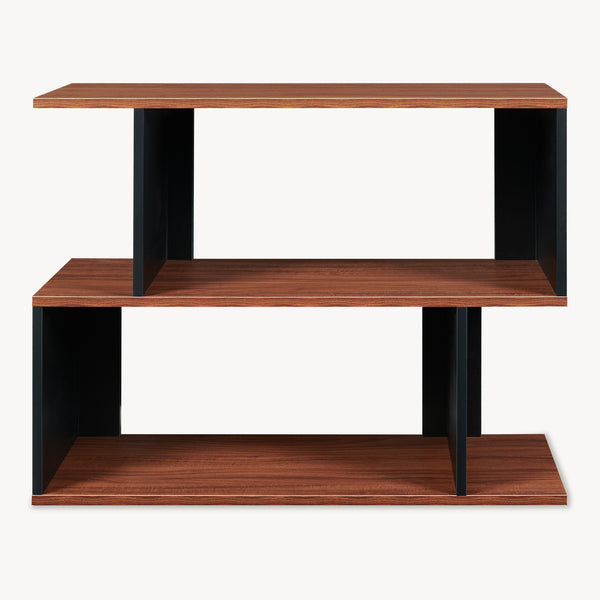 Bijzettafel Trond 80x29x60 cm Zwart/Walnootlook [en.casa]