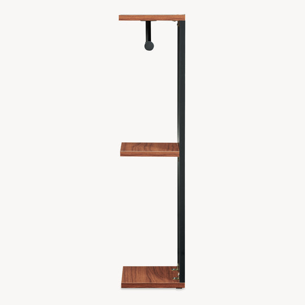 Toiletpapierhouder Trond 76x18x18 cm Zwart/Walnootlook [en.casa]