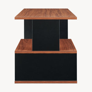 Table basse Trond 80x40x42 cm Noir/Noyer [en.casa]