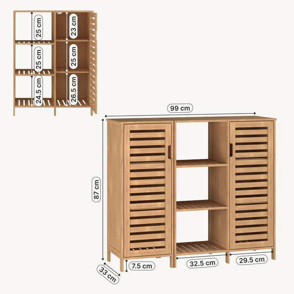 Dressoir Hakseri bamboe 87x99x33 cm naturel [en.casa]