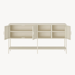 Buffet Kliri acier 160 x 40 x 80 cm blanc crème [en.casa]