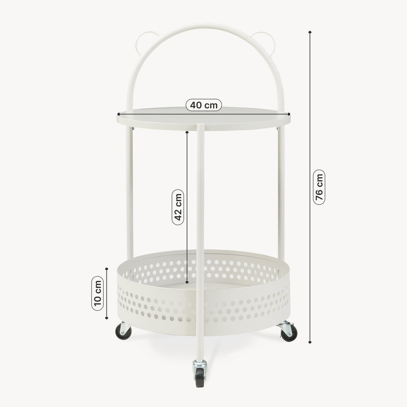 Maatschets Serveerwagen Jässaatka trolley 76x40 cm grijs [en.casa] 