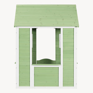 Maison de jeu pour enfants Kuoldsvin Bois de sapin 144x102x90 cm Vert/Blanc [en.casa]
