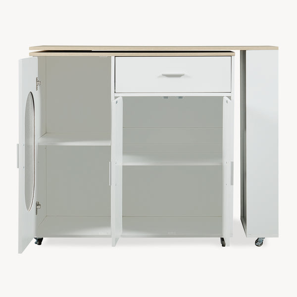 Table de bar extensible Kudebola 115 x 40 x 94 cm effet chêne / blanc [en.casa]