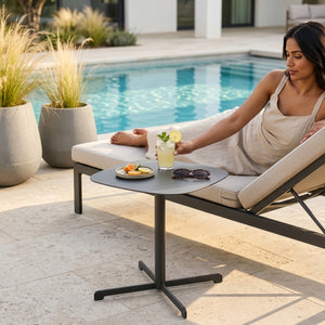 Outdoor bijzettafel Foggia 43x40x40 cm staal antracietgrijs [casa.pro]