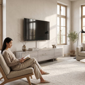 Meuble TV Kapipimso avec 3 volets 194x31x37 cm aspect chêne, gris [en.casa]