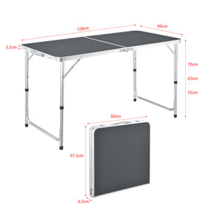 Table de Camping Pliable en Aluminium et MDF avec Hauteur Réglable Table de Jardin