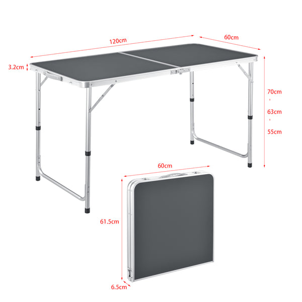 Table de Camping Pliable en Aluminium et MDF avec Hauteur Réglable Table de Jardin
