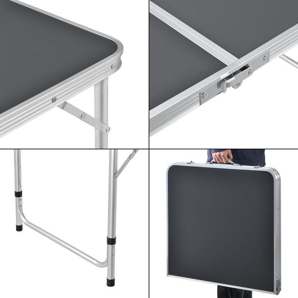 Table de Camping Pliable en Aluminium et MDF avec Hauteur Réglable Table de Jardin