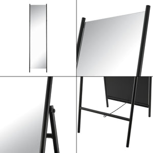 Miroir sur pied Martano 160 x 43 x 49 cm noir [en.casa]