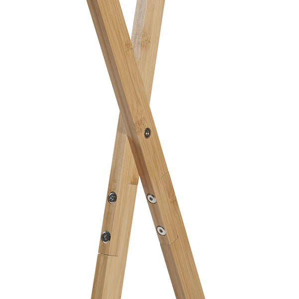 [en.casa] Bamboe kledingrek Iisalmi 156x50x57 cm houtkleurig en wit