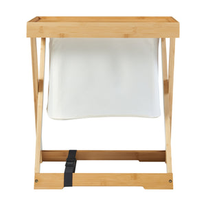 Table de pique-nique Hattfjelldal bambou polyester 53 x 48 x 32 cm naturel crème noir [en.casa]