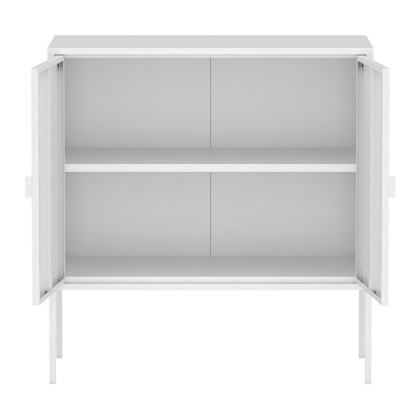 Buffet Castelli acier 83 x 80 x 40 cm blanc [en.casa]