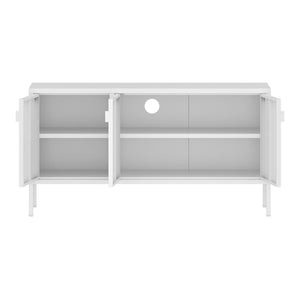 Meuble TV Castelli acier 114 x 40 x 60 cm blanc [en.casa]
