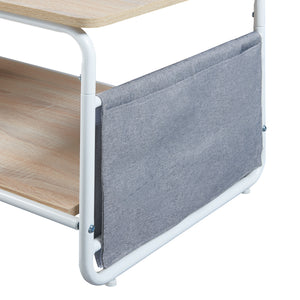 Table basse Dyrøy 100 x 50 x 43 cm blanc effet chêne gris [en.casa]