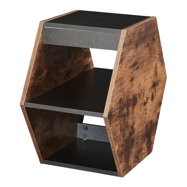 Set de 2 tables basses Molde noir effet noyer [en.casa]