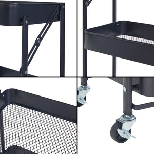 [en.casa] Keukentrolley Vörå 88x45x30 cm zwart