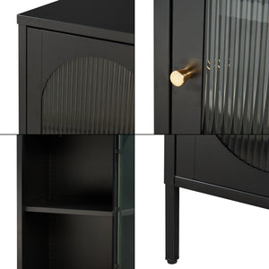 Metalen kast Karlskrona 101,5x42,5x40 cm zwart [en.casa]