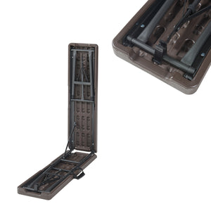 Lot de 2 bancs de camping pliables Lillestrøm 180 x 25 x 43 cm effet bois marron foncé [en.casa]