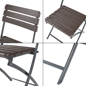 Klapstoel Lillestrøm set van 2 tuinstoelen 81x46x58 cm houtlook donkerbruin [en.casa]
