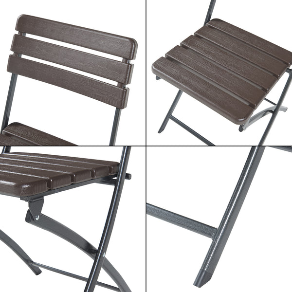 Klapstoel Lillestrøm set van 2 tuinstoelen 81x46x58 cm houtlook donkerbruin [en.casa]