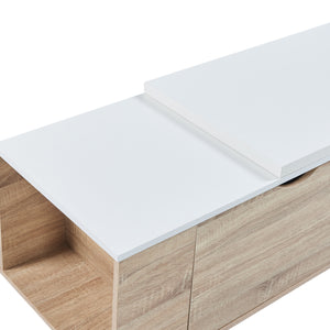 Table d'appoint Österåker 100 x 48 x 40 cm effet bois blanc [en.casa]