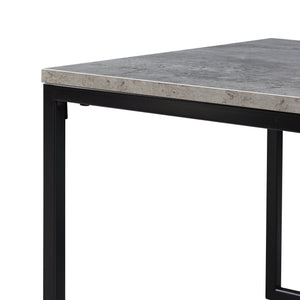 Lot de 2 tables basses gigognes Hyllestad noir effet béton [en.casa]