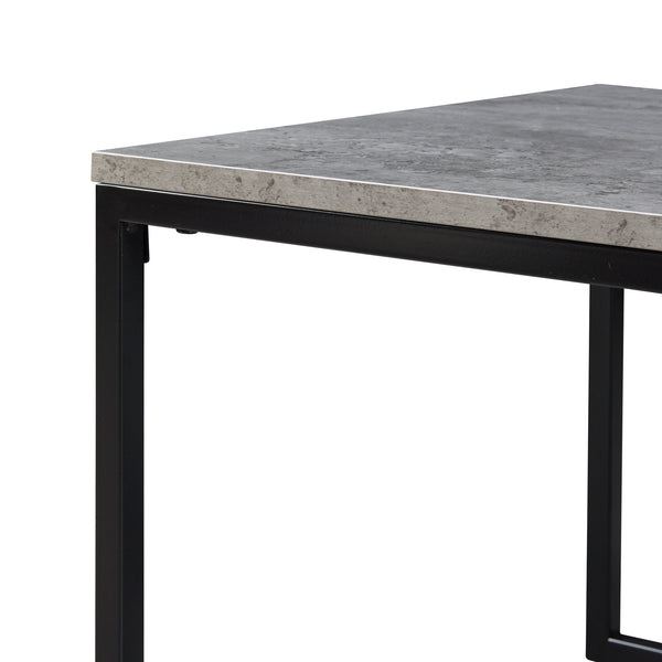Lot de 2 tables basses gigognes Hyllestad noir effet béton [en.casa]
