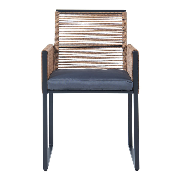 Tuinset Accadia 3-delig glazen tafel met 2 stoelen zwart bruin en grijs casa.pro
