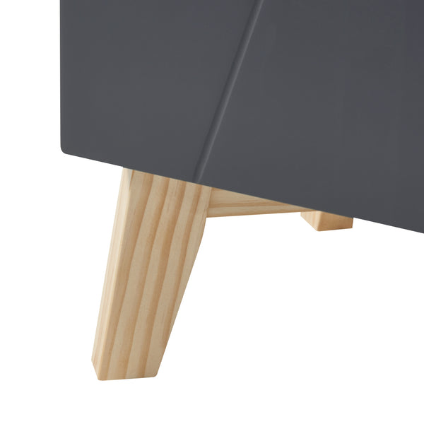 Badkamerkast Overath kolomkast 160x30x30 cm grijs en houtkleurig [en.casa]