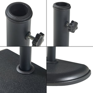 Parasolvoet Bisenti parasolhouder beton halfrond 45x29x4,5 cm zwart casa.pro