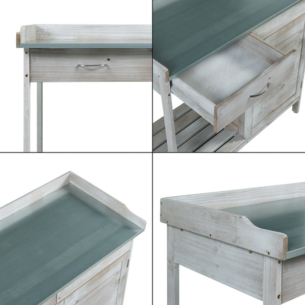 Table de rempotage Aliano 98 x 48 x 94 cm sapin gris casa.pro