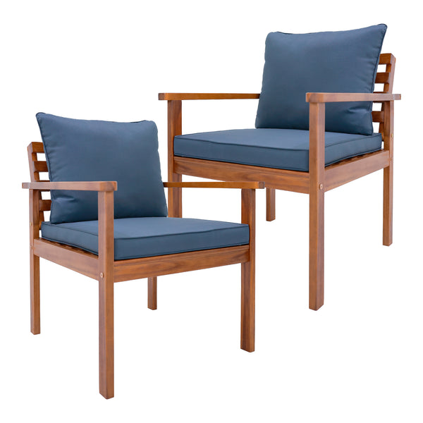 Tuinset Brittoli 4-delig houtkleurig en grijs FSC®-gecertificeerd [en.casa]